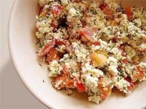 Cottage cheese with vegetables to treat diabetes